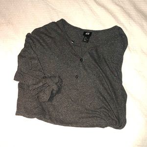 H&M Grey Henley - M